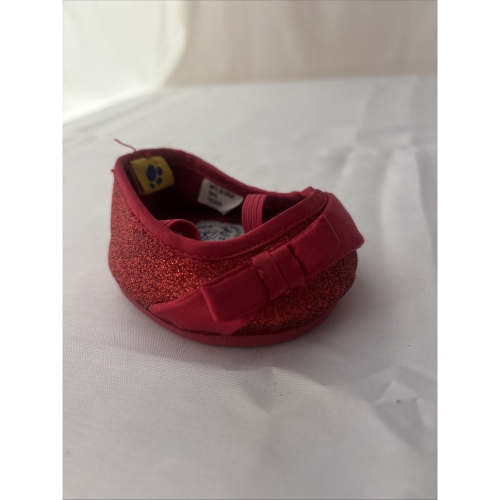 Build a Bear Red Mary Jane Glitter Flat Shoe with Bow in Front REPLACEMENT ONE